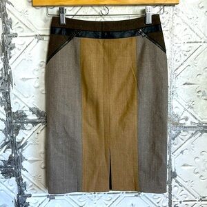 Club Monaco colorblock wool skirt